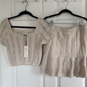 Beige Knit Summer 2 piece Set